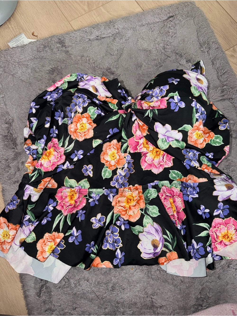 Floral Twist Front Peplum Swimsuit Too